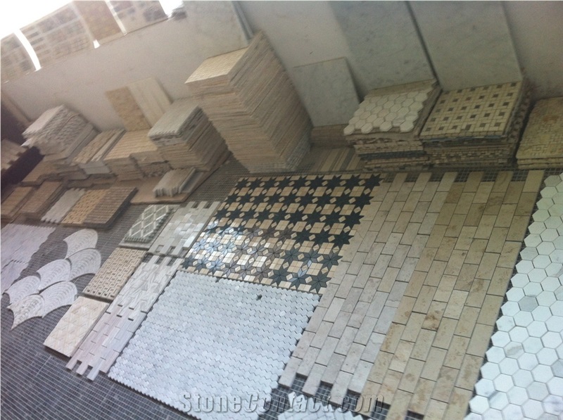 Beige Marble Tumbled Mosaic,Wall Mosaic