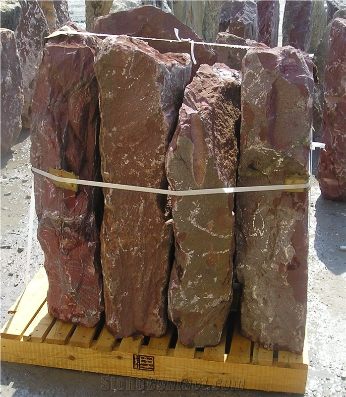 Aegean Bordeaux Marble Garden Pillar