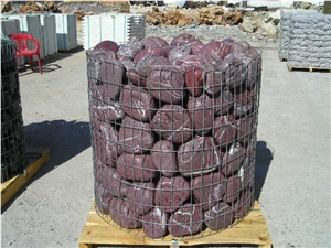Bordeaux Rosso, Red Marble Pebble