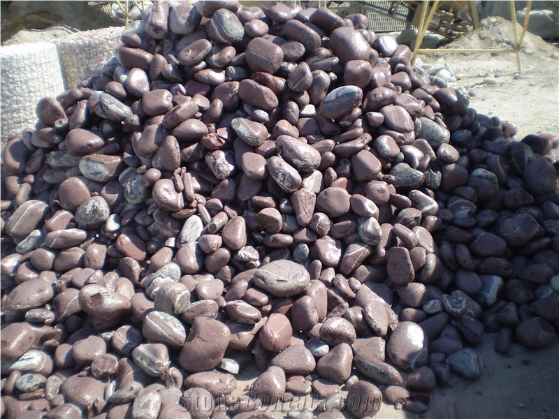 Bordeaux Rosso, Red Marble Pebble