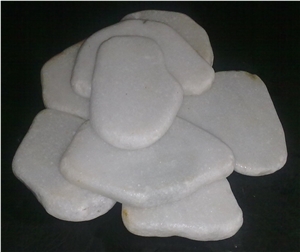 White Marble Garden Step Stone