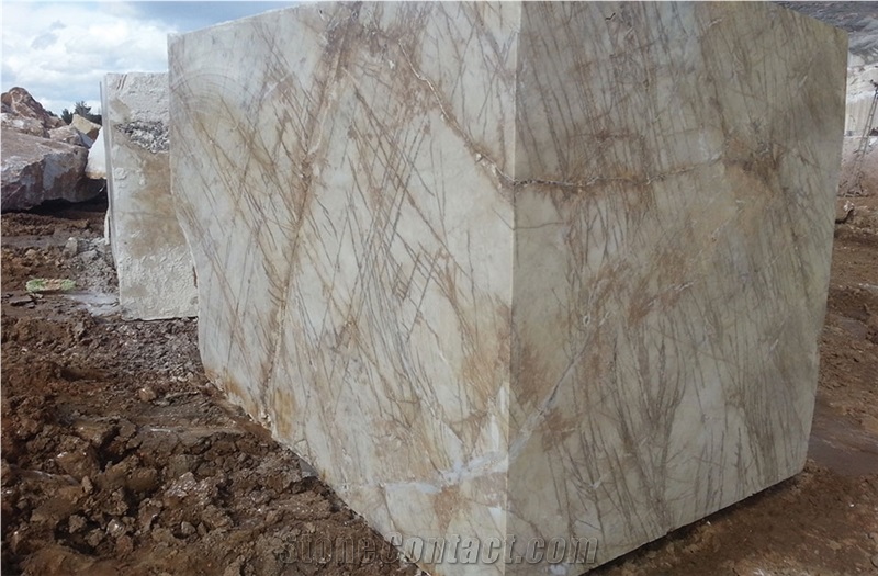 Golden Wave Marble Blocks, Turkey Yellow Marble