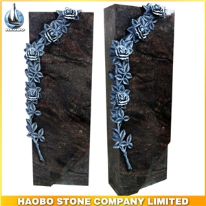 China Factory Direct India Himalaya Blue, Aurora Granite Germany Style Rose Hand Carving Memorials Headstone in Wholesale China Factory Direct India Himalaya Blue, Aurora Granite Germany Style Rose Hand Carving Memorials Headstone in Wholesale