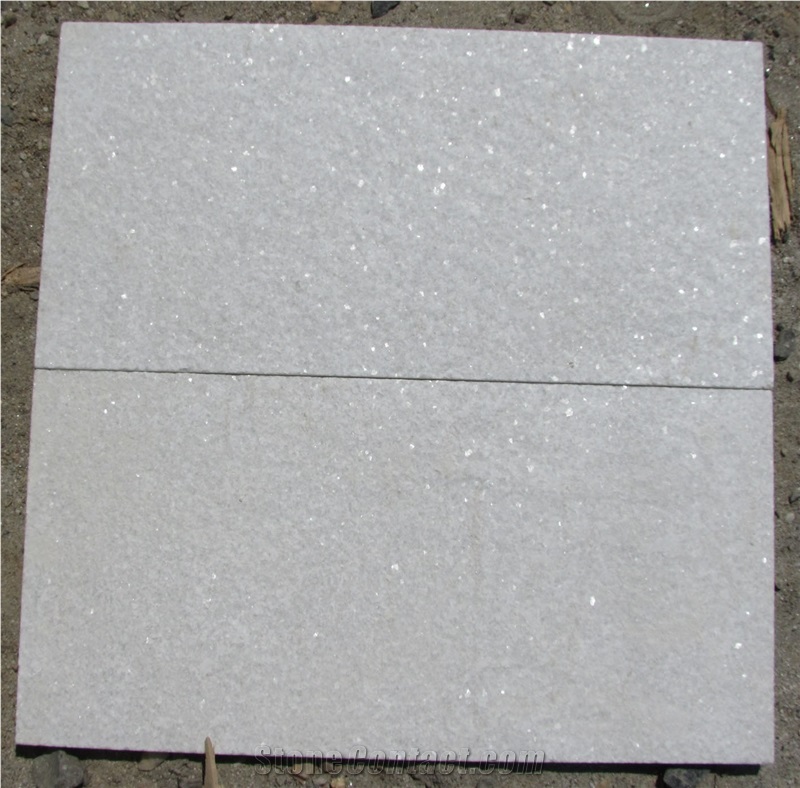 China White Quartzite Flamed Slabs & Tiles