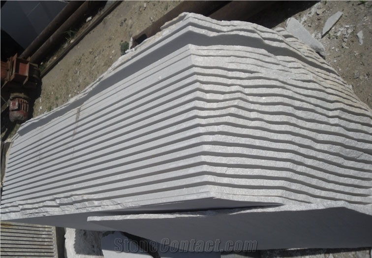 China White Quartzite Flamed Slabs & Tiles
