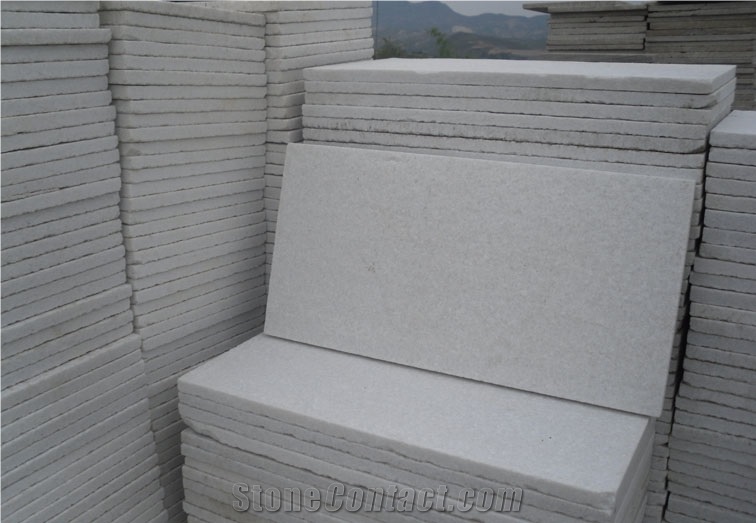 China White Quartzite Flamed Slabs & Tiles