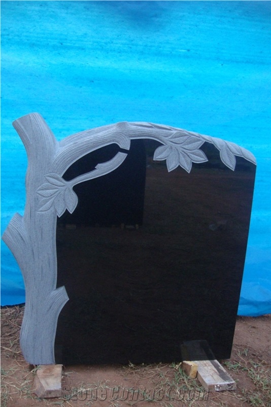 Black Granite Tombstone