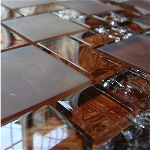 Glass and Marble Mosaic Tile, Red Mosaic