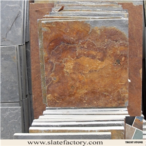Cheap Price Peacock Rustic Slate Stone Facade Tiles, Factory Supply Rustic Multicolor Slate Wall Stone Siding Tiles, Slate Tiles Stone Wall Cladding