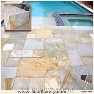 Golden Honey Decking Tiles, Cheap Price Golden Beige Quartzite Swimming Pool Coping, Beige Color Pool Edges Surround