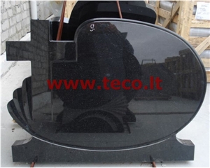 China Absolute Black Granite Engraved Tombstone