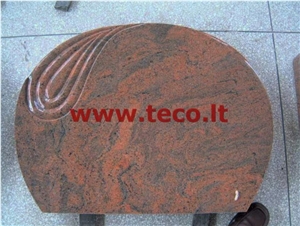 Multicolor Red Granite Gravestone
