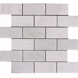 Calacatta Chiara 2"X4" Marble Mosaic 12"X12"