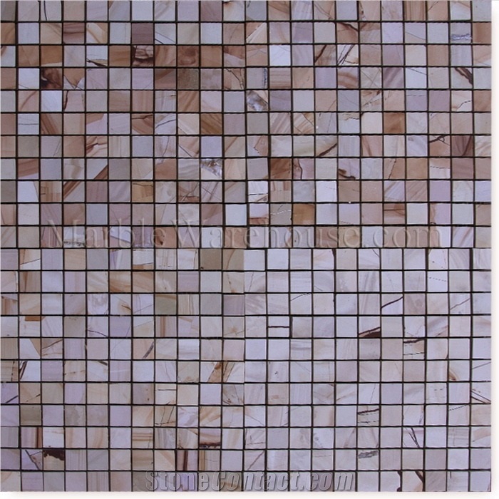 Teak Wood Marble Mosaic