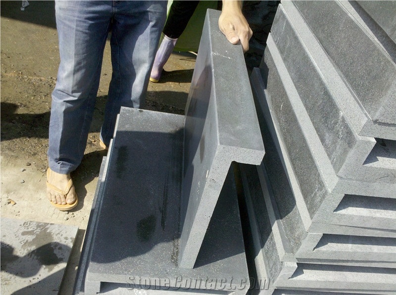 China Honed Grey Basalt Pool Coping, Swimming Pool Decks
