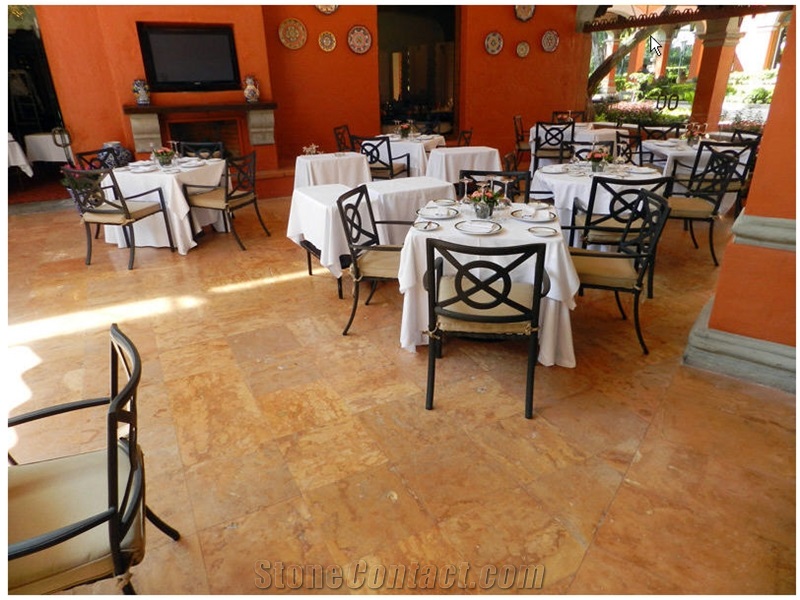 Ticul Dorada Limestone Floor Tiles, Mexico Yellow Limestone