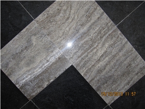 Iran Silver Travertine Tiles & Slabs, Grey Travertine Iran Tiles & Slabs