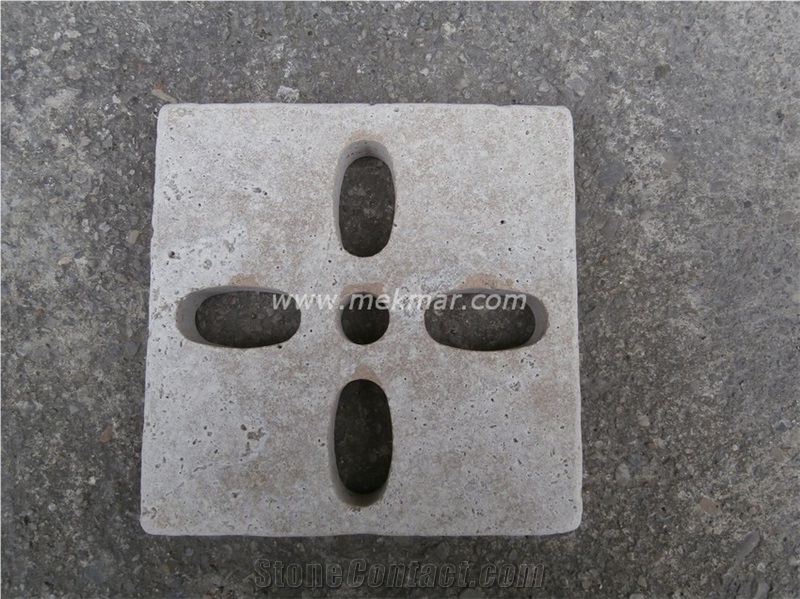 Grille Siphon Antique Model 956 Beige Travertine Water Drainage