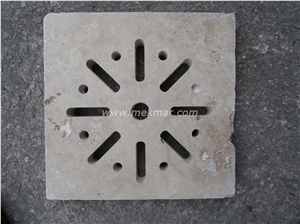 Grille Siphon Antique Travertine Water Drainage, Beige Travertine Water Drainage Grille Siphon Antique Travertine Water Drainage, Beige Travertine Water Drainage