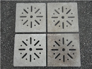 Grille Siphon Antique Travertine Water Drainage, Beige Travertine Water Drainage