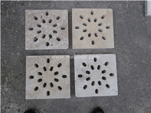 Grille Siphon Antique Travertine Water Drainage
