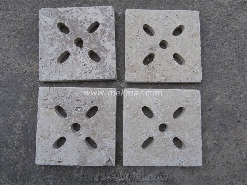Grille Siphon Antique Travertine Water Drainage