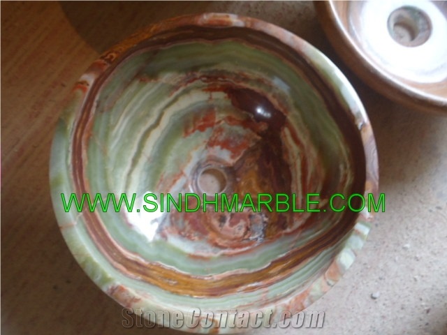 Multi Green Onyx Sinks, Dark Green Onyx Sinks