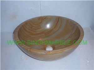 Teak Wood Marble Sinks