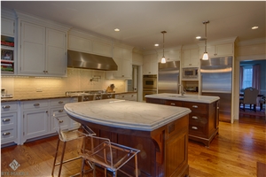 Calacatta Caldia Marble Ogee over Half Bullnose Edge Island Top