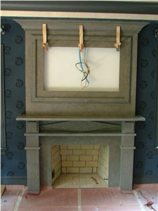 Lagos Azul Limestone Fireplace, Lagos Azul Blue Limestone Fireplace