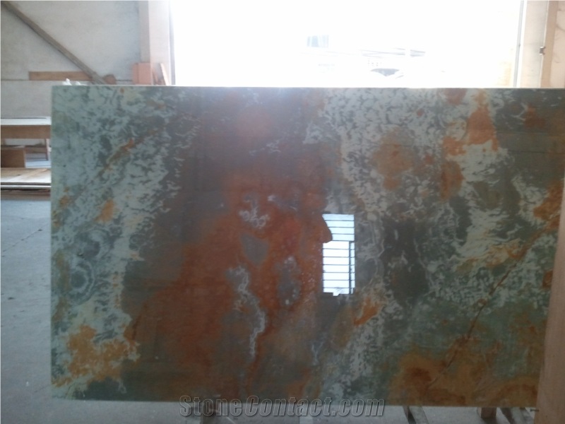 Green Onyx Glass Composite Slabs