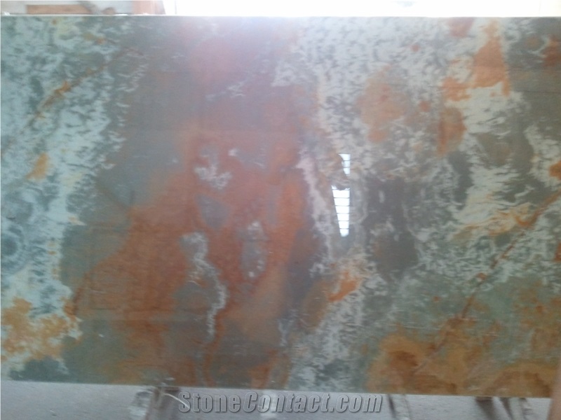 Green Onyx Glass Composite Slabs