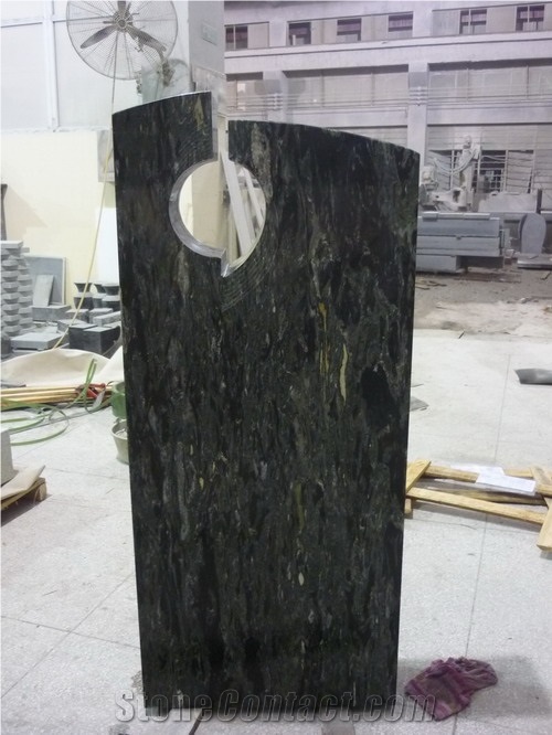 Olive Green Granite Headstone