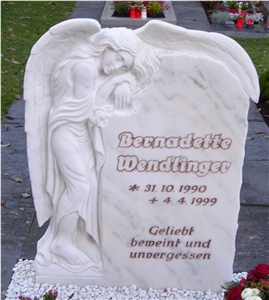 White Marble Angel Monument