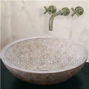 Mosaic Onyx Vessel Sink, Yellow Onyx Vessel Sink