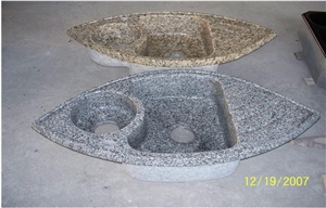 Classical Carved Stone Sink and Granite Wash Basin
