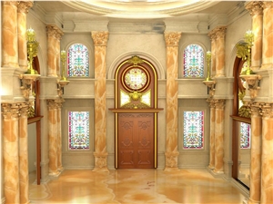 Luxury Inner Decoration Of Onxy Column in Pillar, Onyx Column