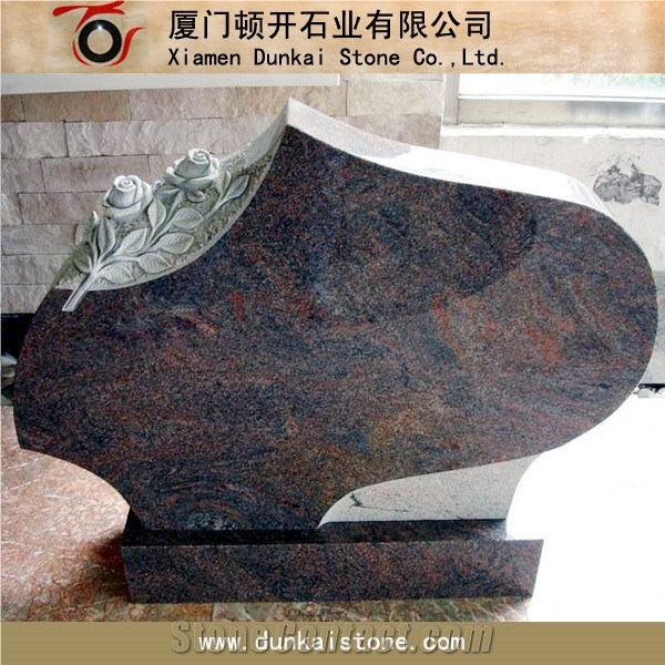American Style Headstone, Vizag Blue Granite Headstone