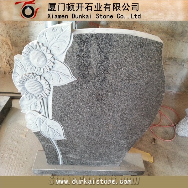 American Style Headstone, Vizag Blue Granite Headstone