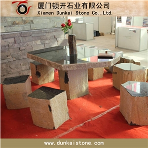 Black Basalt Table and Chair Sets, Zhangpu Black Basalt Table