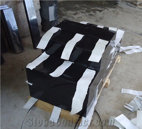 Kerbstone for Grave, Black Granite Graveyard Products