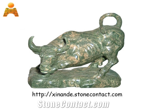 Green Jadeite Granite Animal Sculpture