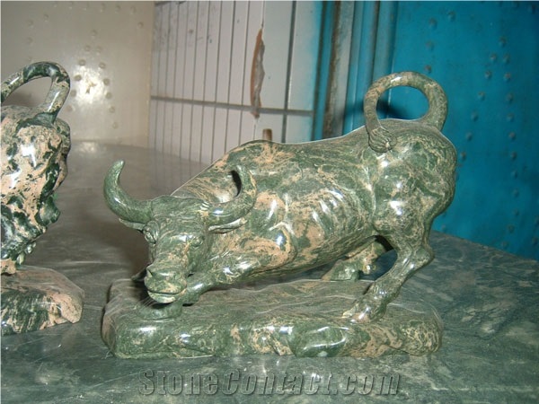 Green Jadeite Granite Animal Sculpture