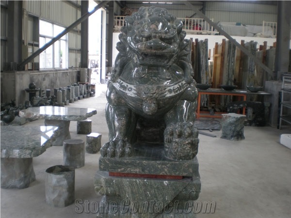Green Jadeite Granite Animal Sculpture