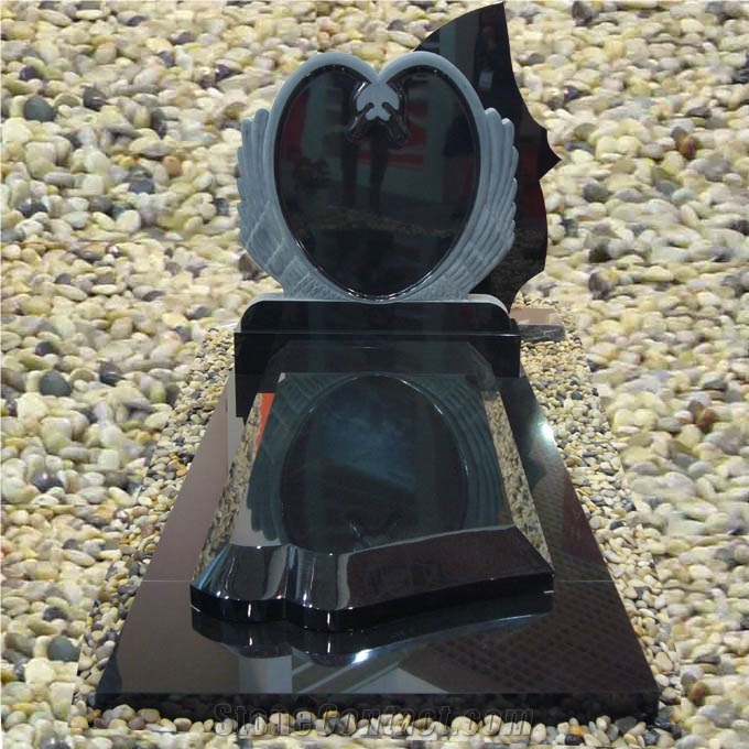 European Style Tombstones; European Style Monument, Black Granite Tombstones