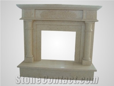 Yellow Marble Fireplace
