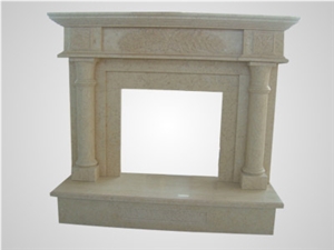 Yellow Marble Fireplace