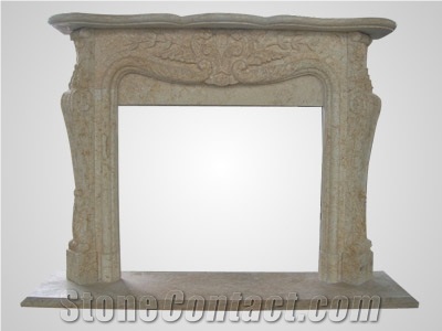 Yellow Marble Fireplace