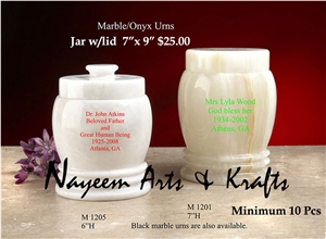 White Onyx Urns