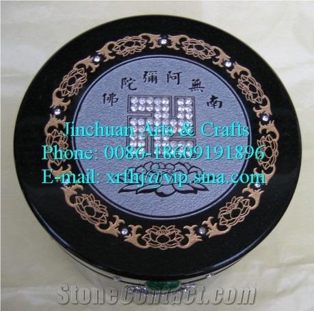 Hei-Hua-Gang Black Granite Cremation Urn